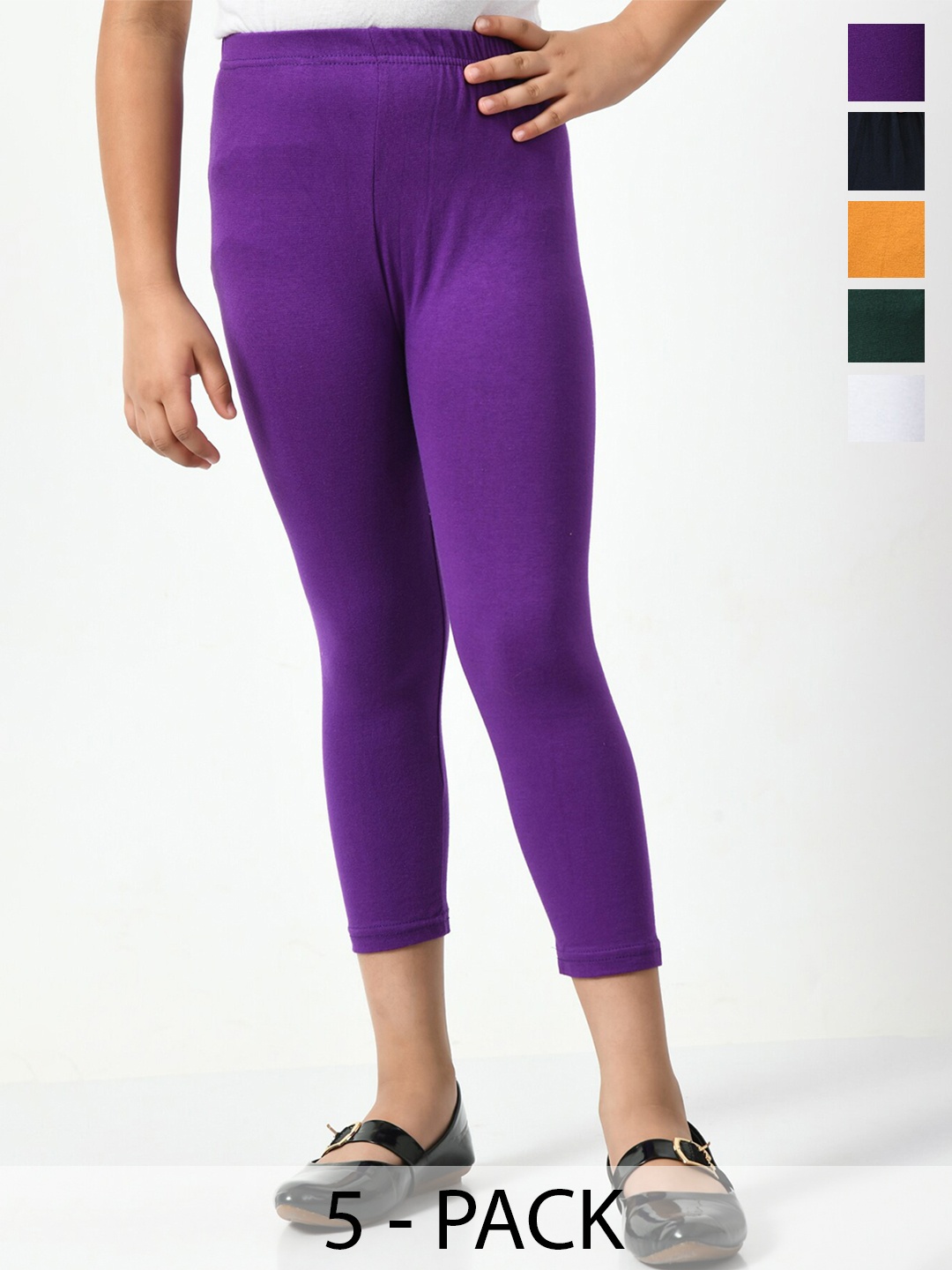 

BAESD Girls Pack Of 4 Skinny Fit Capris, Purple