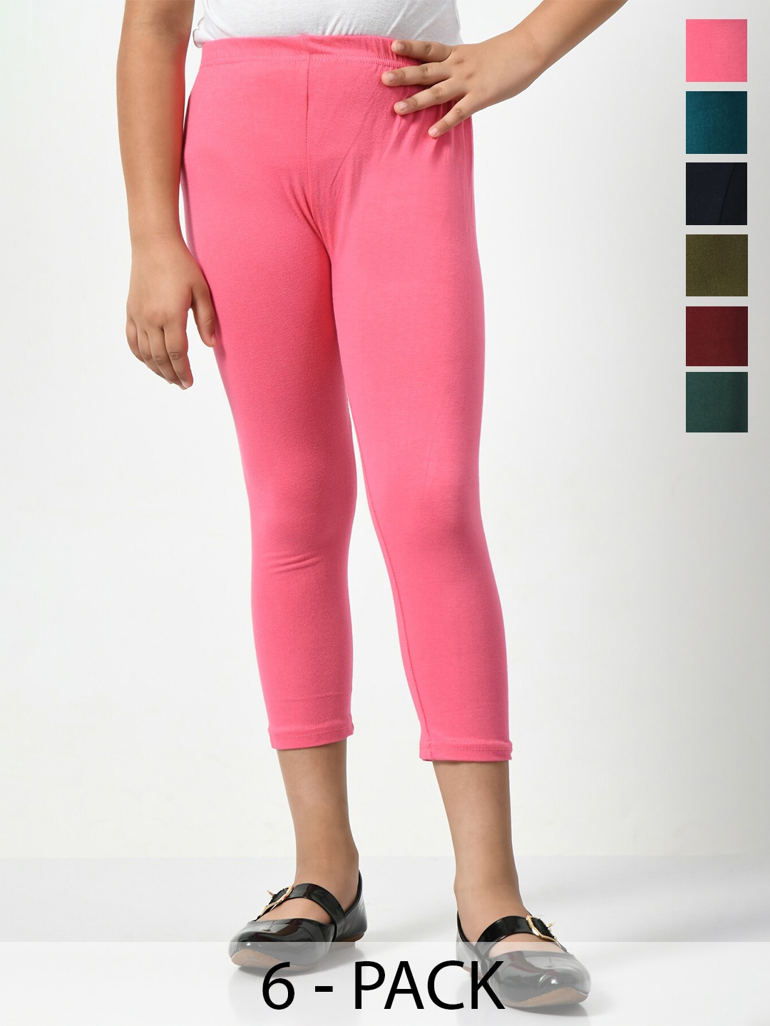 

BAESD Girls Pack Of 6 Mid-Rise Capris, Maroon