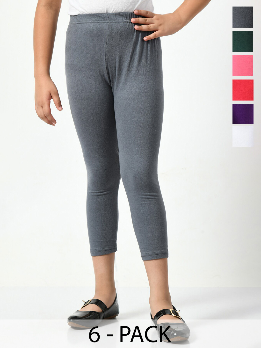 

BAESD Girls Pack Of 6 Capris, Grey