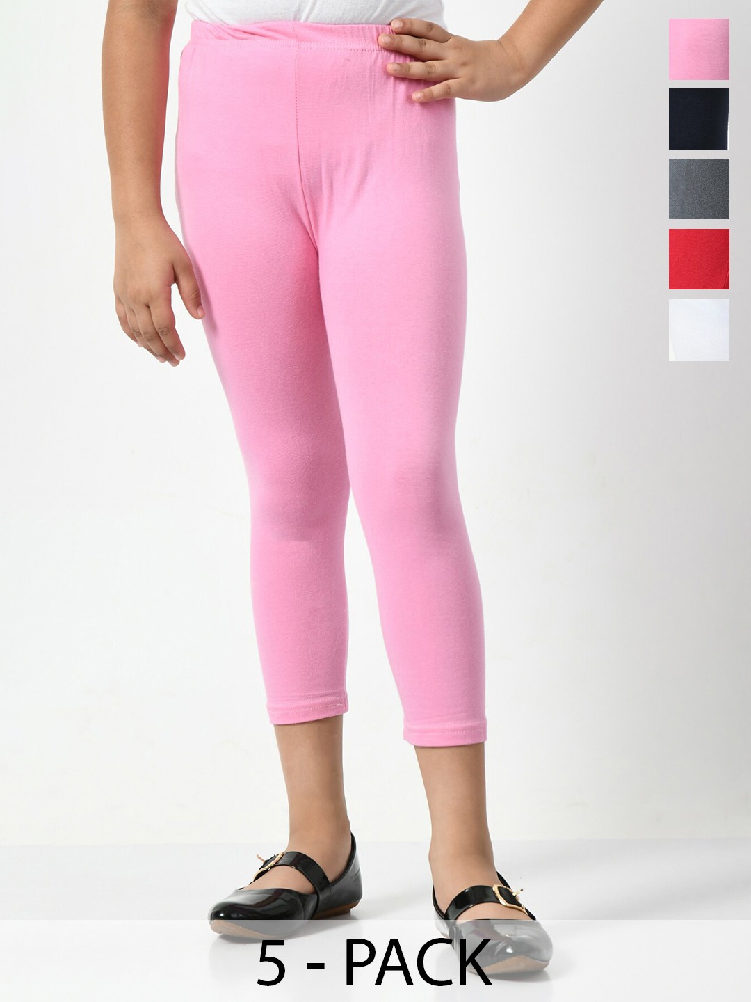 

BAESD Girls Pack of 5 Skinny Fit Capris, Pink