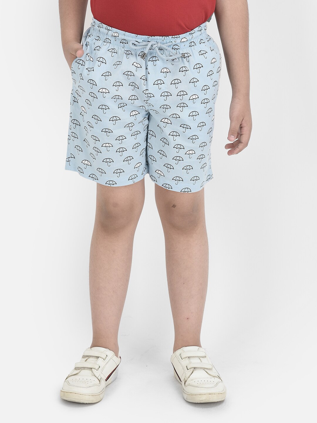 

Crimsoune Club Boys Mid-Rise Printed Pure Cotton Loung Shorts, Blue