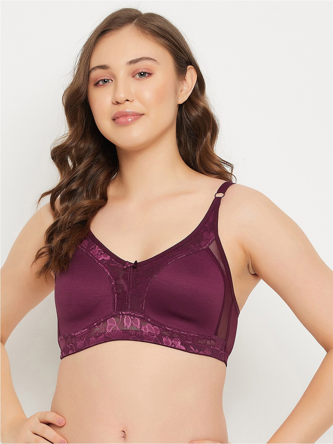 

Clovia Purple Full Coverage Non Padded Rapid-Dry Everyday Bra With All Day Comfort