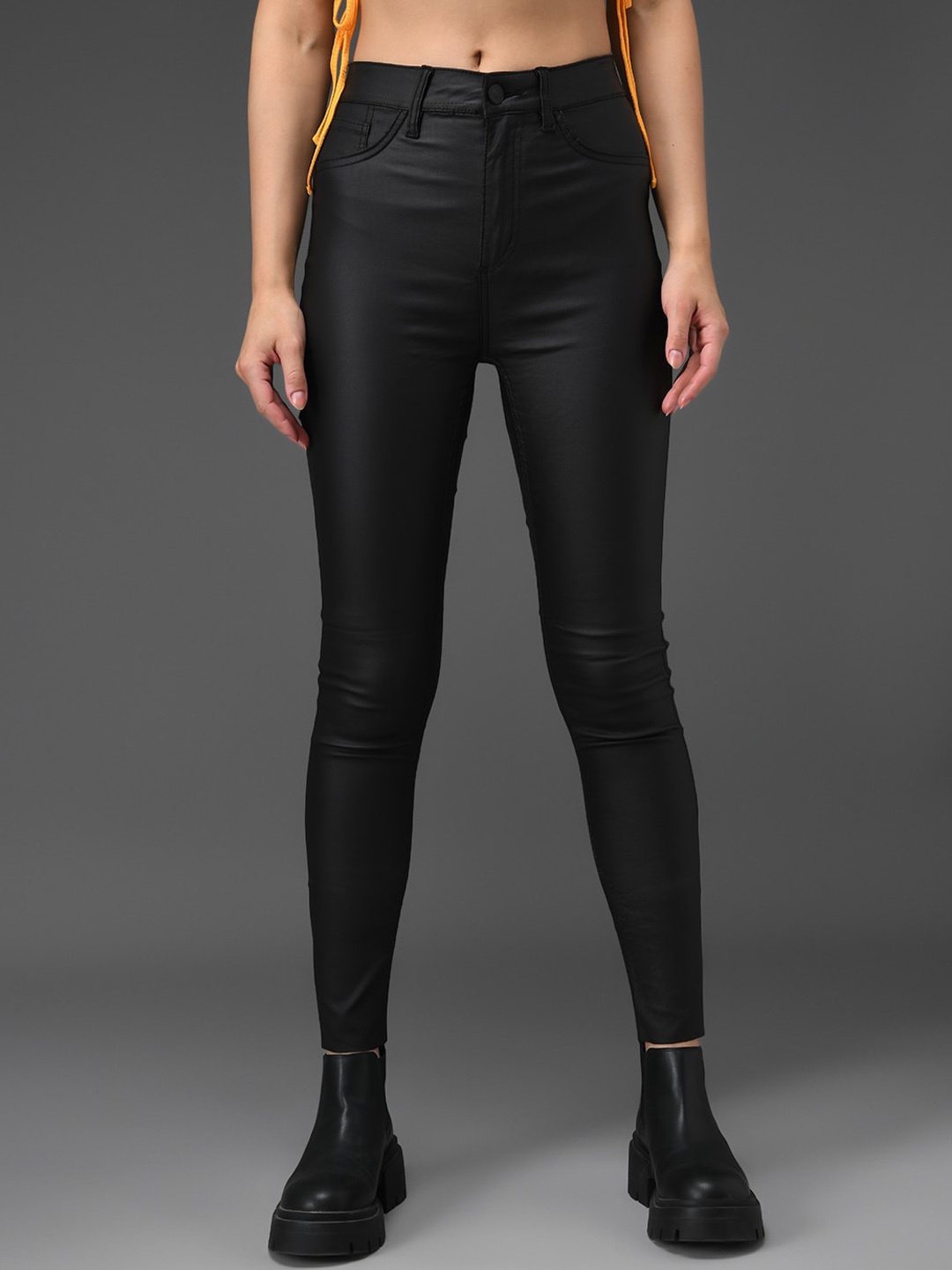 

BAESD Women Black Skinny Fit High-Rise Stretchable Cotton Jeans