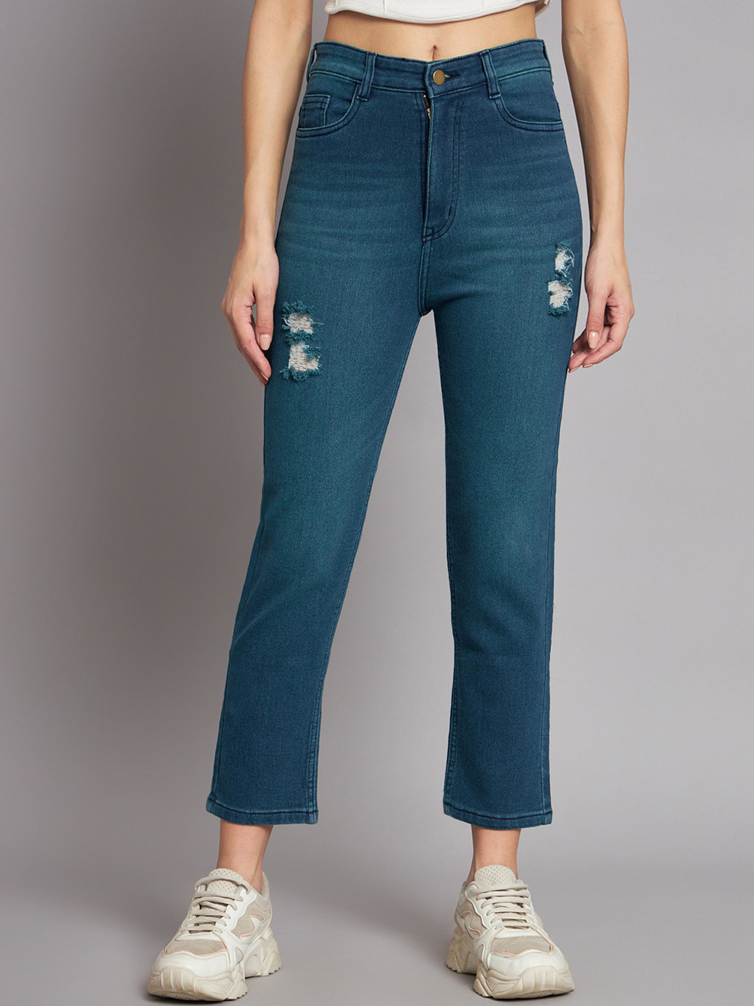 

BAESD Women High-Rise Slim Fit Stretchable Jeans, Blue