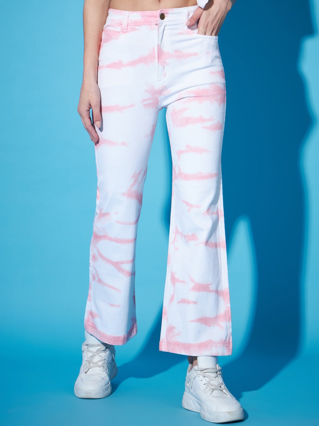 

BAESD Women High-Rise Flared Stretchable Jeans, White