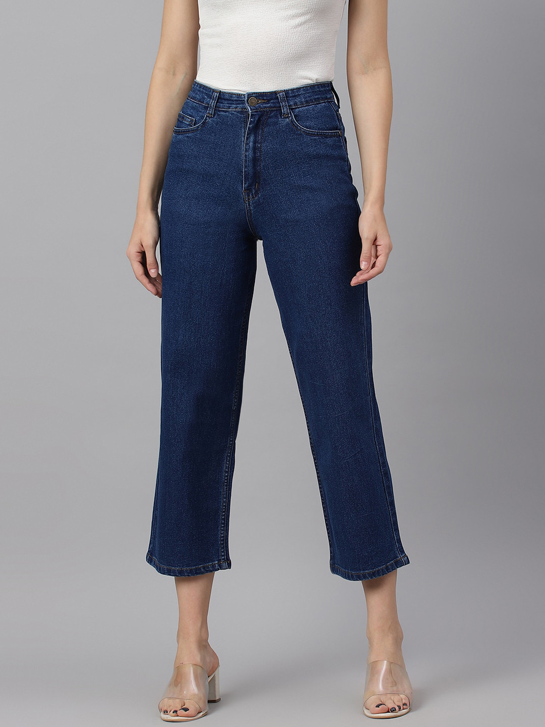 

BAESD Women High-Rise Flared Stretchable Jeans, Blue