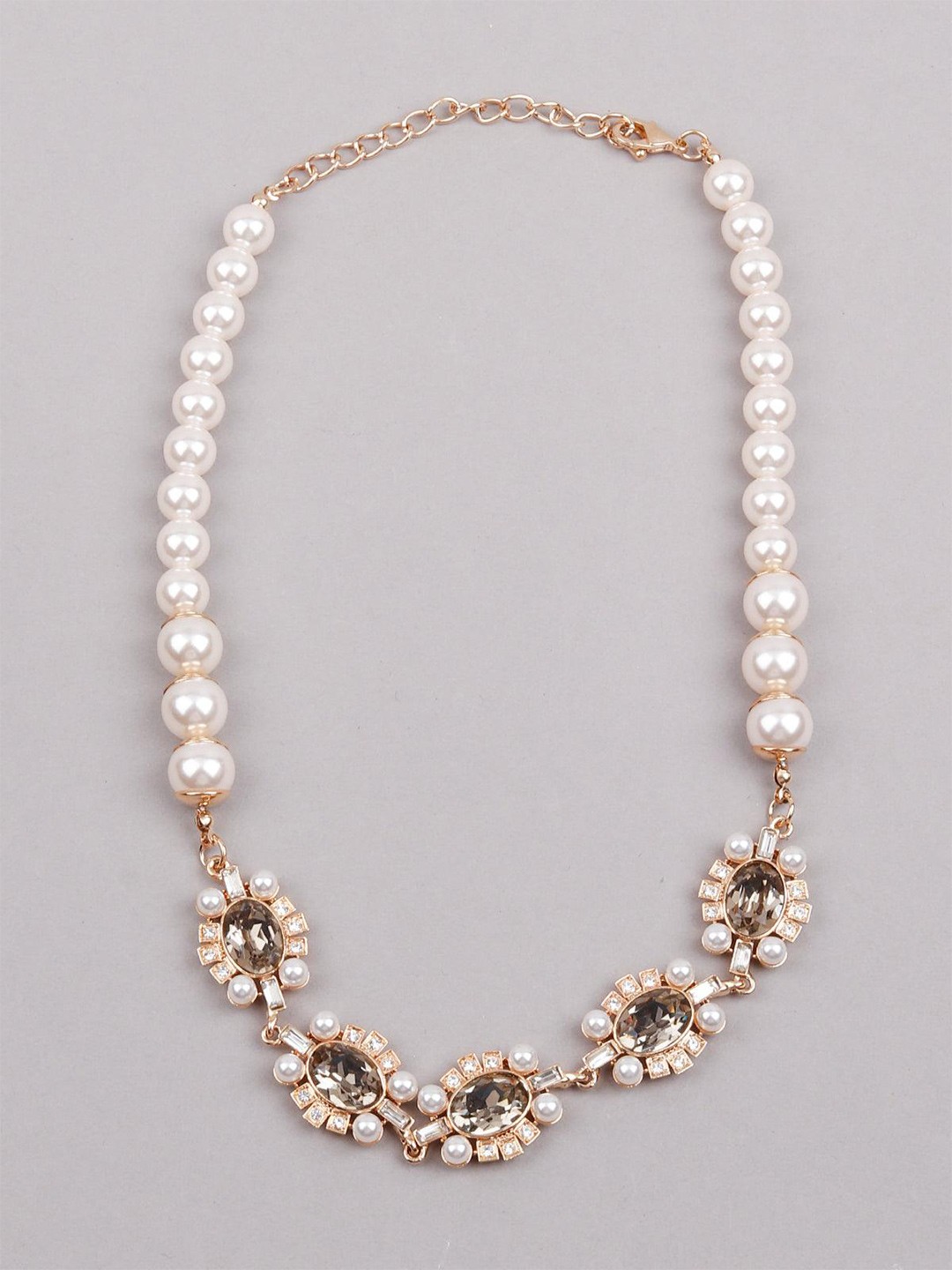 

ODETTE Gold-Plated Stone Studded & Beaded Necklace