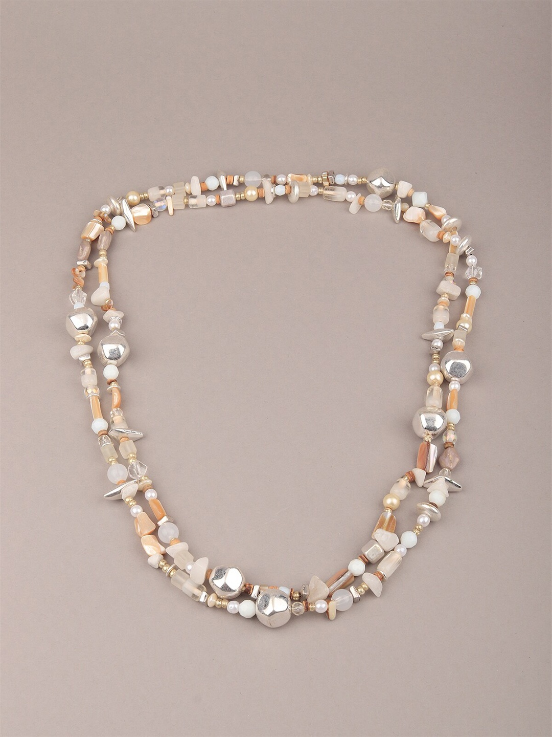 

ODETTE Silver-Plated Layered Beaded Chain