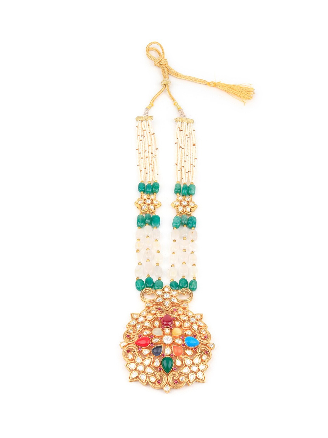 

ODETTE Gold-Plated Stone Studded & Beaded Necklace
