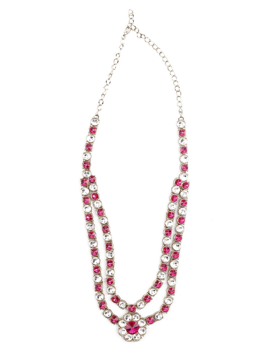 

ODETTE Gold-Plated Stone-Studded Double Layered Necklace