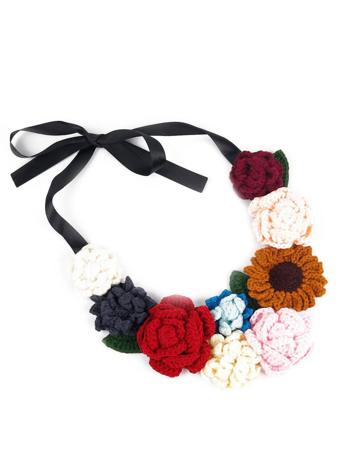 

ODETTE Floral Detail Choker Necklace, Black