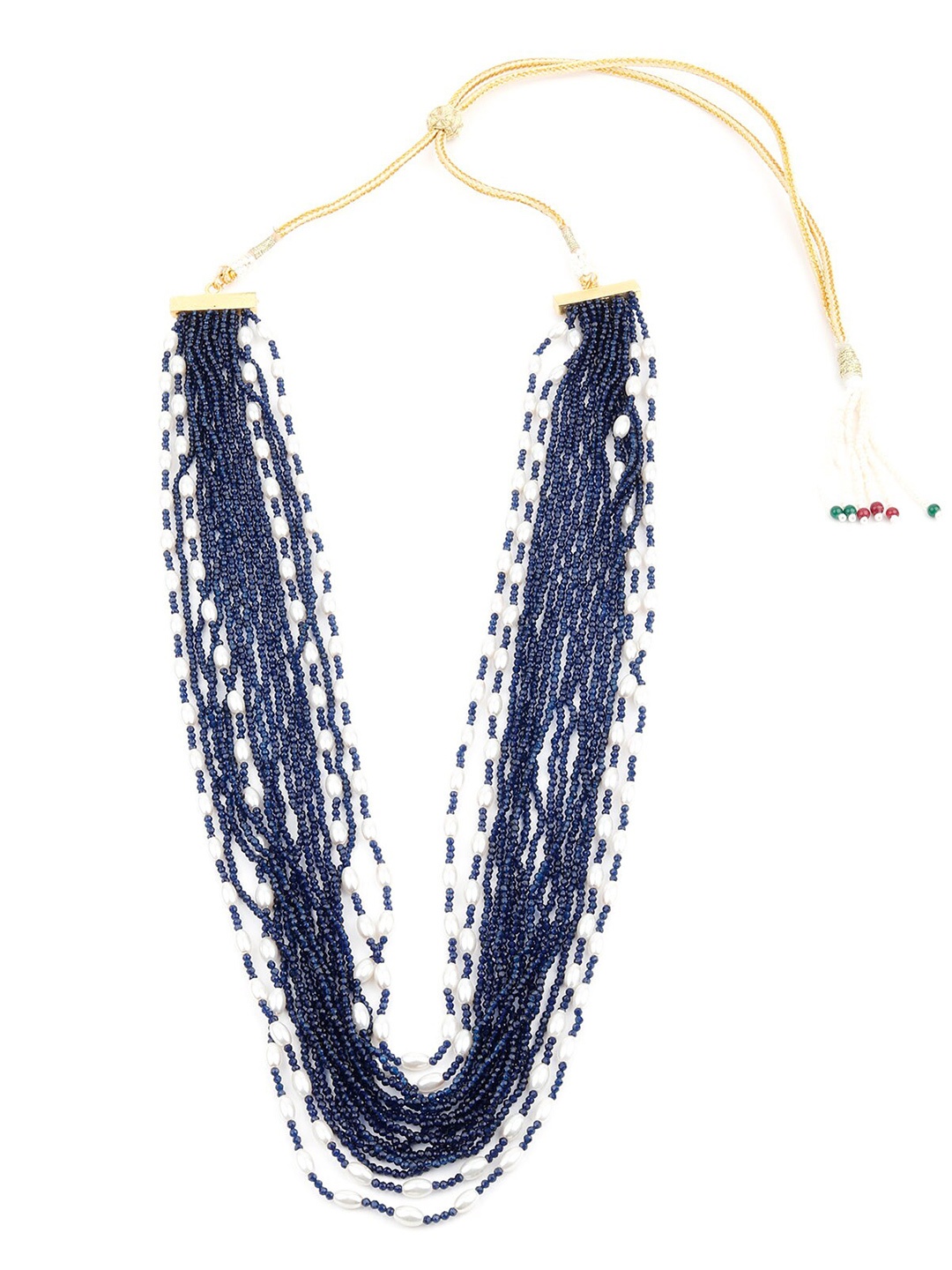 

ODETTE Beaded Layered Necklace, Navy blue