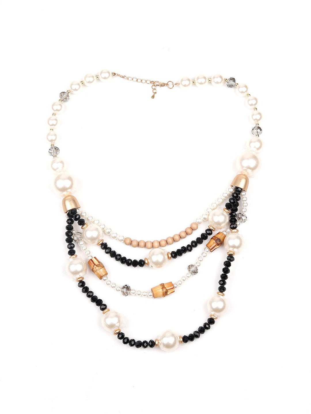 

ODETTE Pearls Beaded Layered Necklace, Black