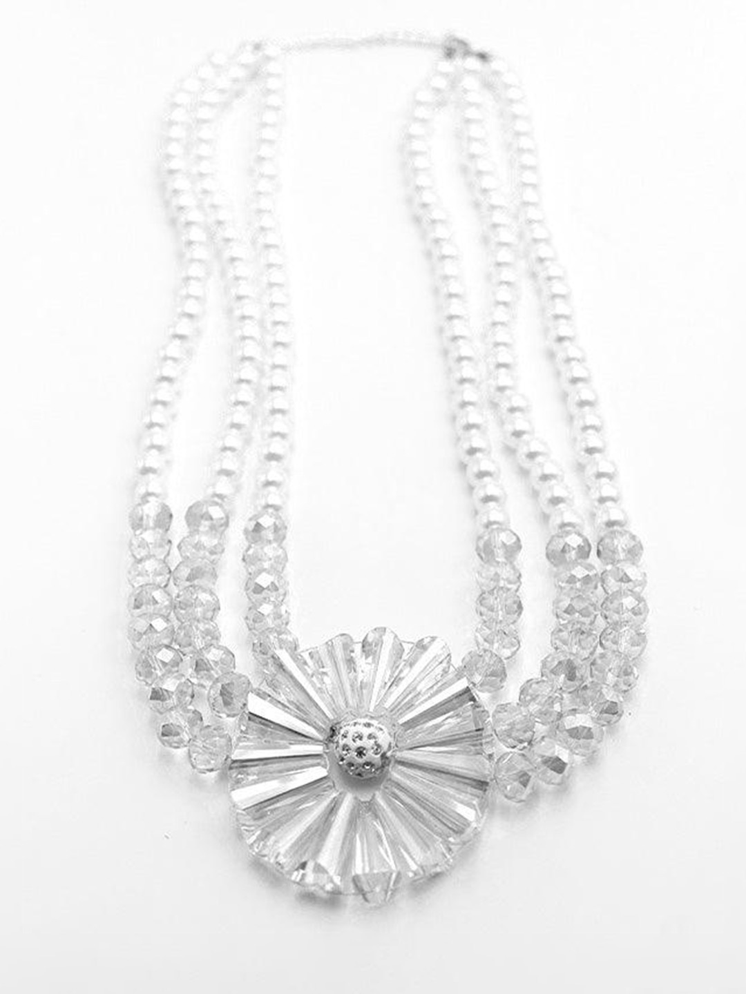 

ODETTE Crystals & Pearls Beaded Layered Necklace, Silver