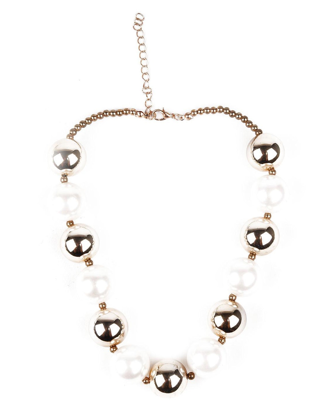 

ODETTE Gold-Plated Beaded Necklace, White