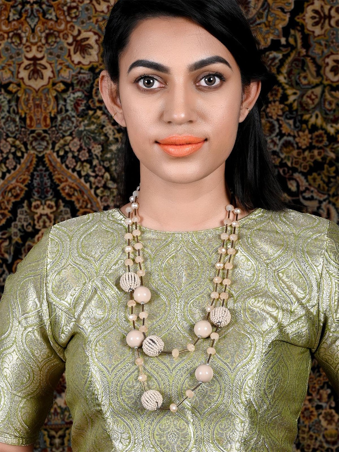 

ODETTE Beaded Layered Necklace, Gold