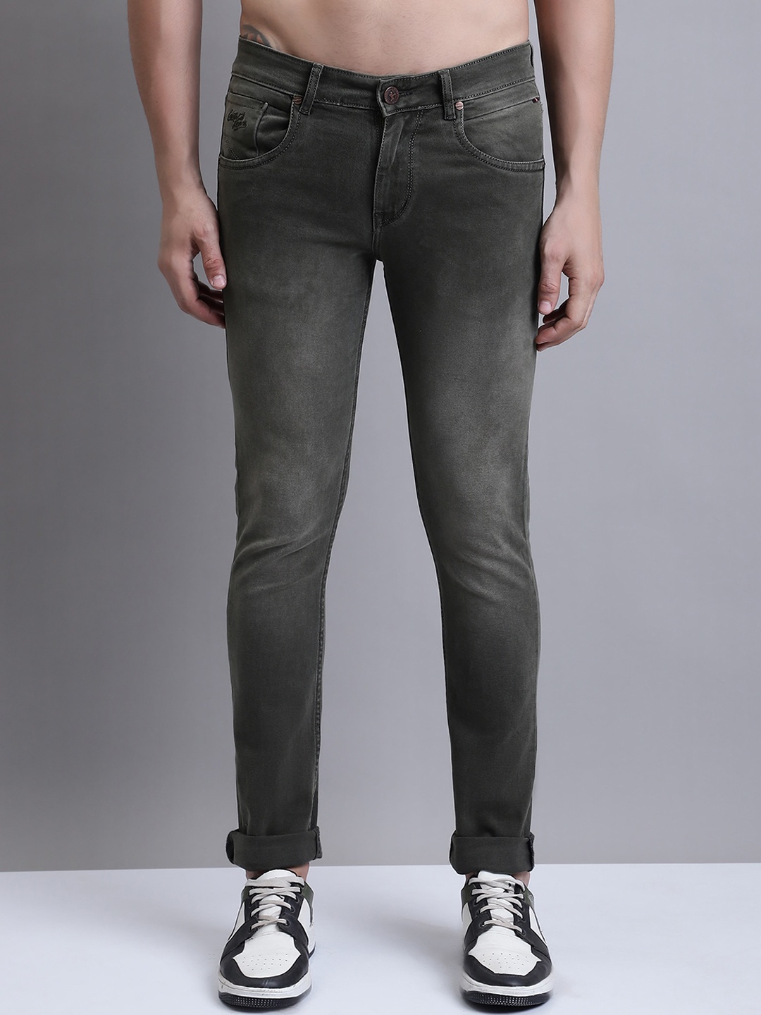 

Cantabil Men Comfort Heavy Fade Jeans, Grey