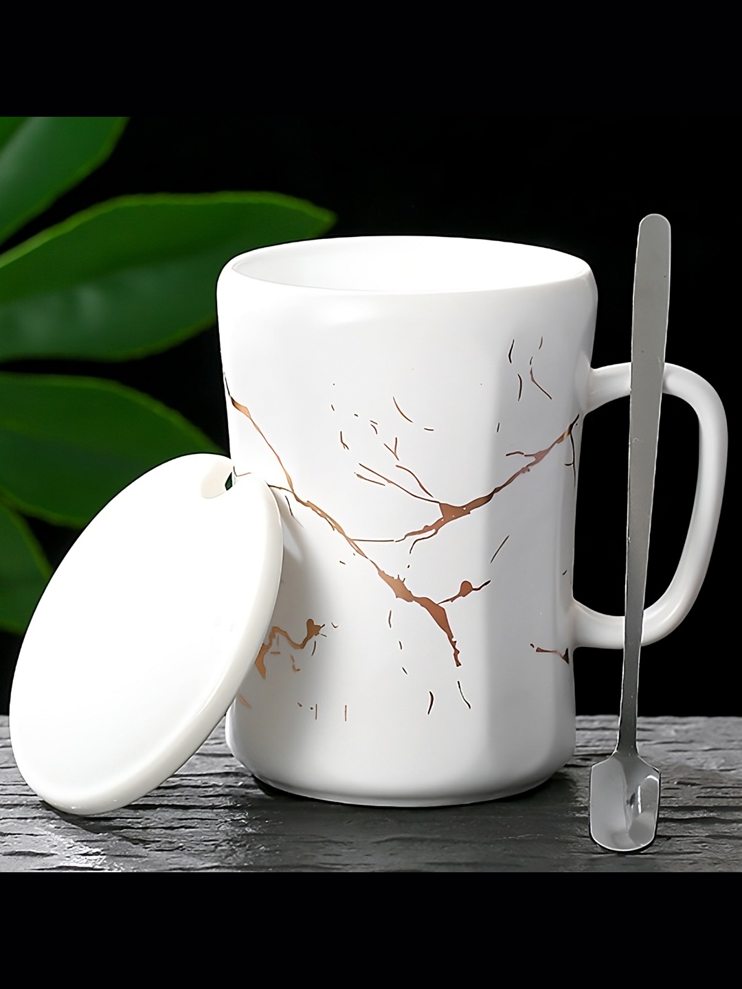 

BonZeaL White Printed Ceramic Matte Mug 360 ml
