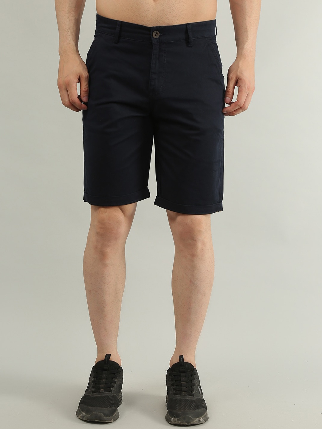 

TIM PARIS Men Cotton Chino Shorts, Navy blue