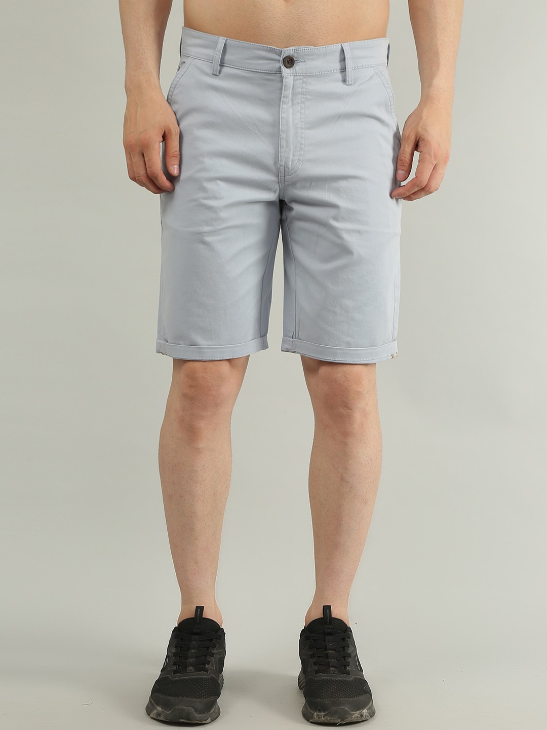 

TIM PARIS Men Cotton Chino Shorts, Grey