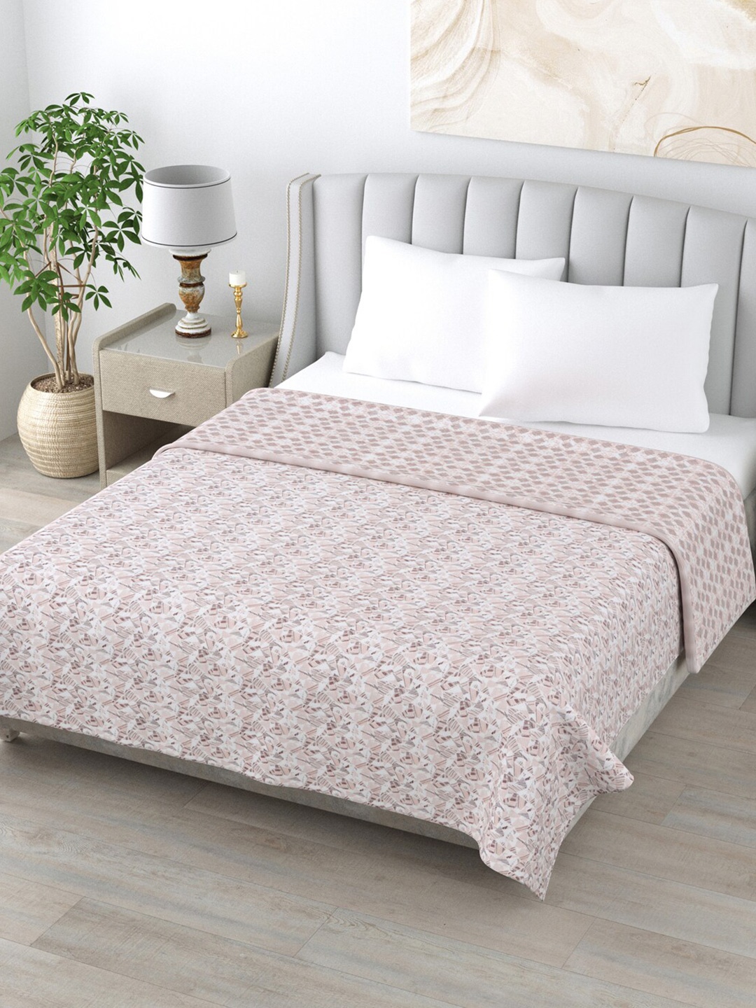 

Home Fresh Mauve Floral AC Room 210 GSM Double Bed Dohar