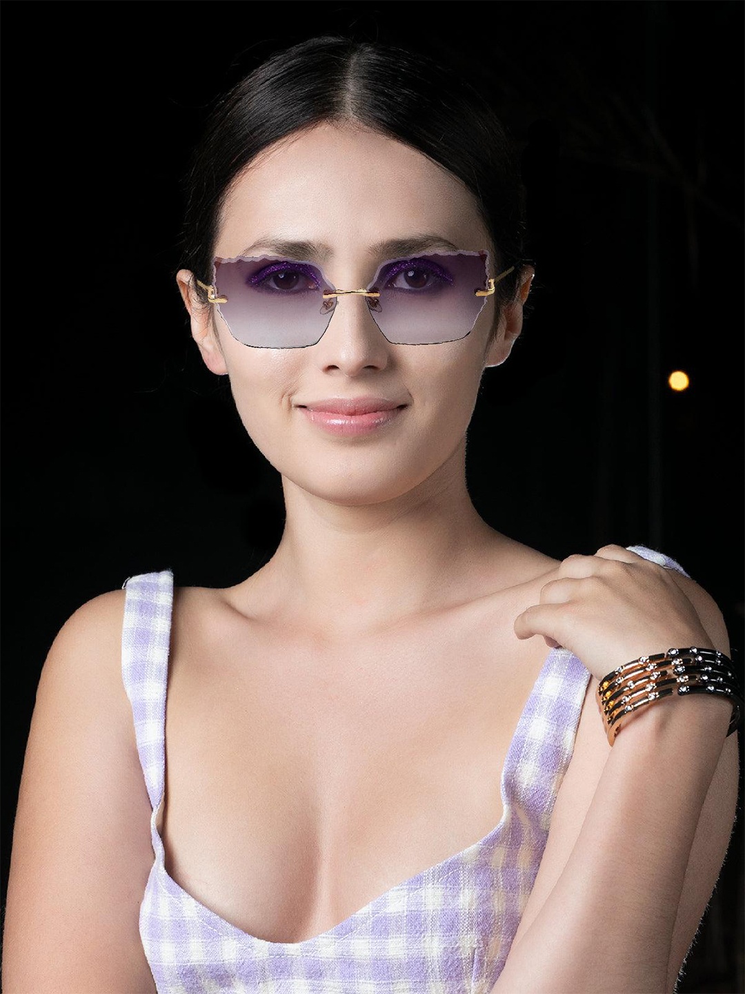 

ODETTE Women Lens & Oversized Sunglasses With UV Protected Lens, Purple