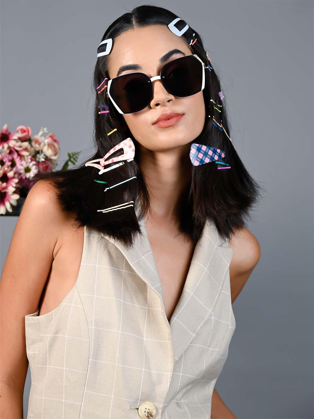 

ODETTE Women Oversized Sunglasses With UV Protected Lens NEW150, Black