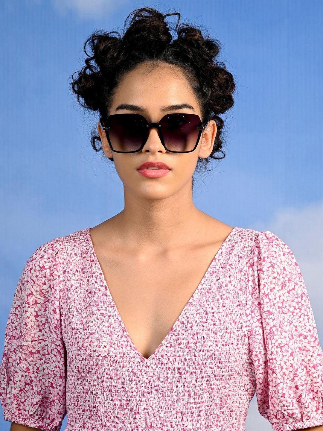 ODETTE Women Lens & Oversized Sunglasses With UV Protected Lens NEW174, Purple