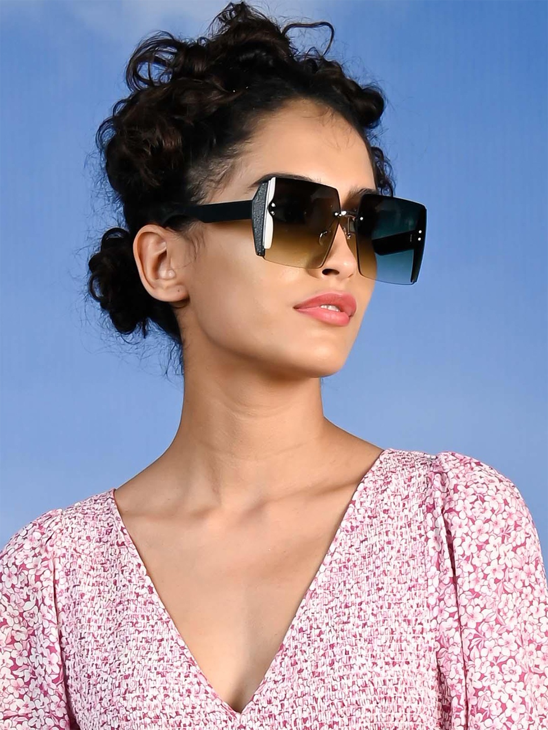 

ODETTE Women Lens & Oversized Sunglasses With UV Protected Lens NEW156, Green
