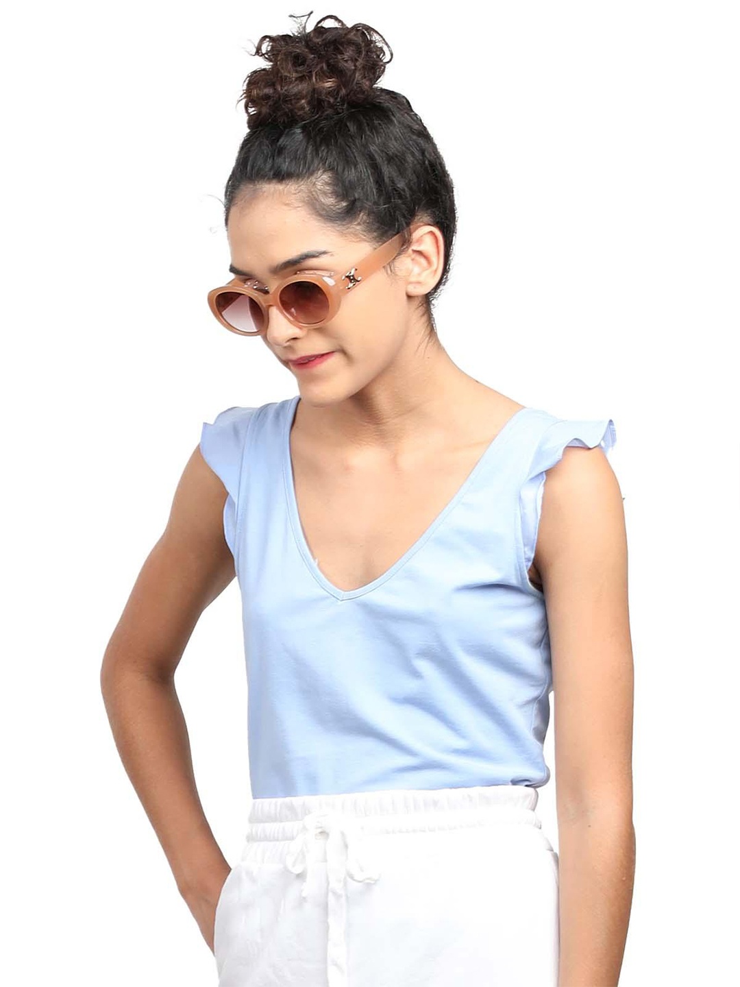 

ODETTE Women Oval Sunglasses With UV Protected Lens NEW585, Peach