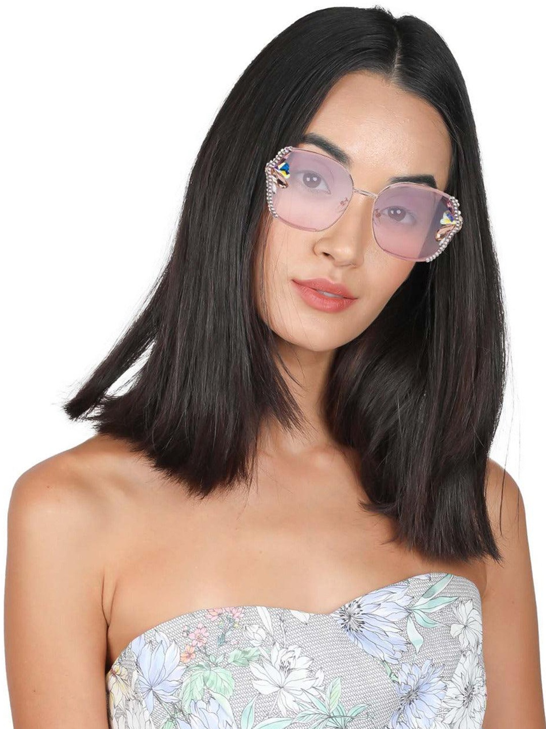 

ODETTE Women Oversized Sunglasses with UV Protected Lens NEW508, Pink
