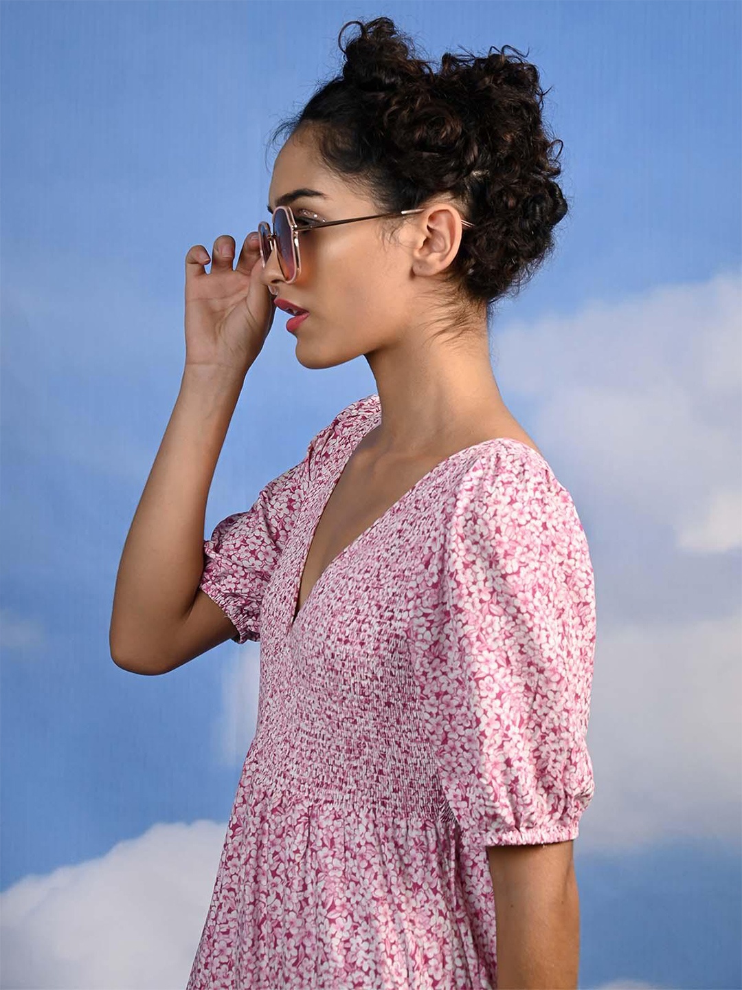 

ODETTE Women Oversized Sunglasses With UV Protected Lens, Pink