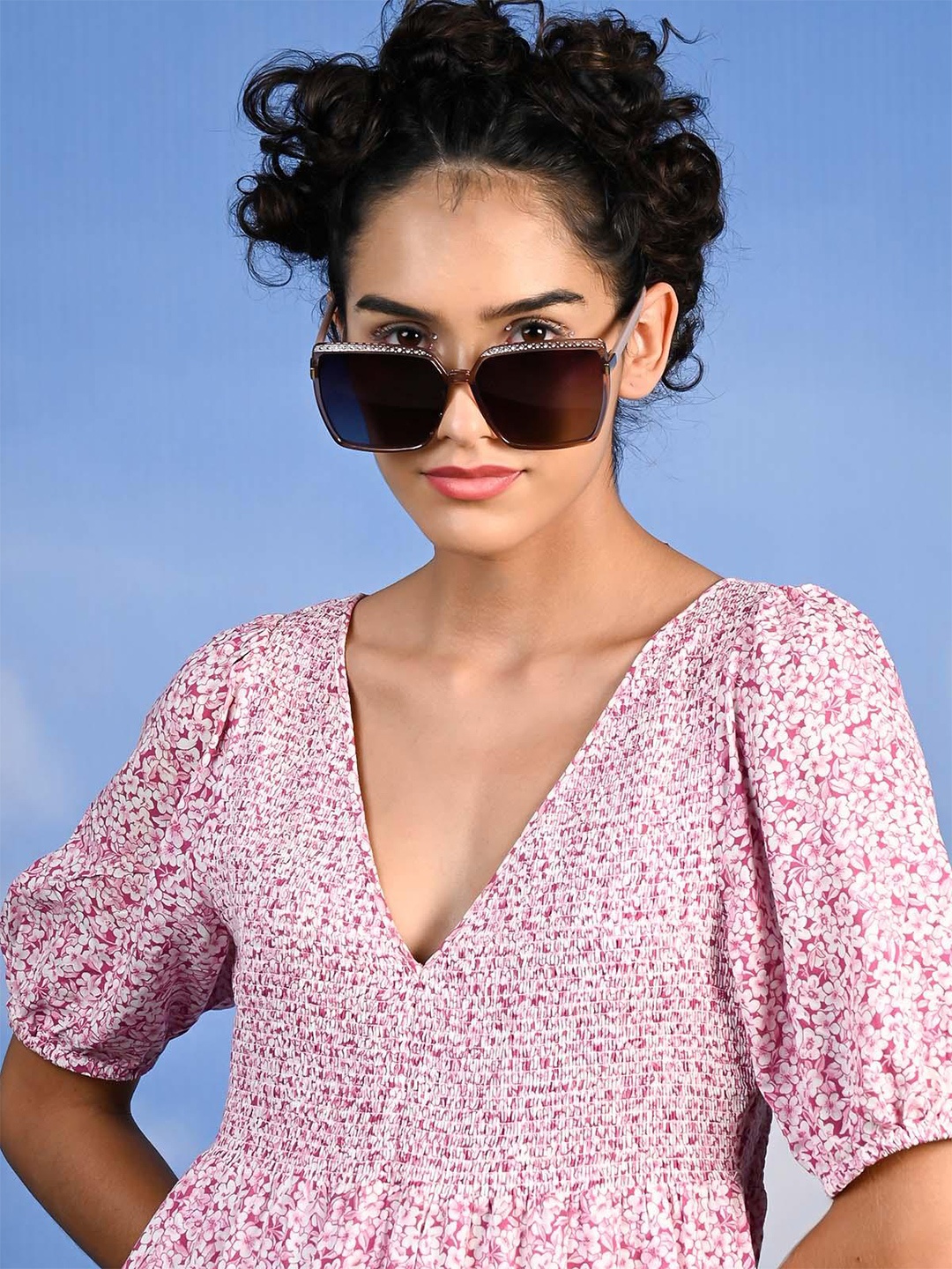 

ODETTE Women Square Sunglasses With UV Protected Lens, Purple