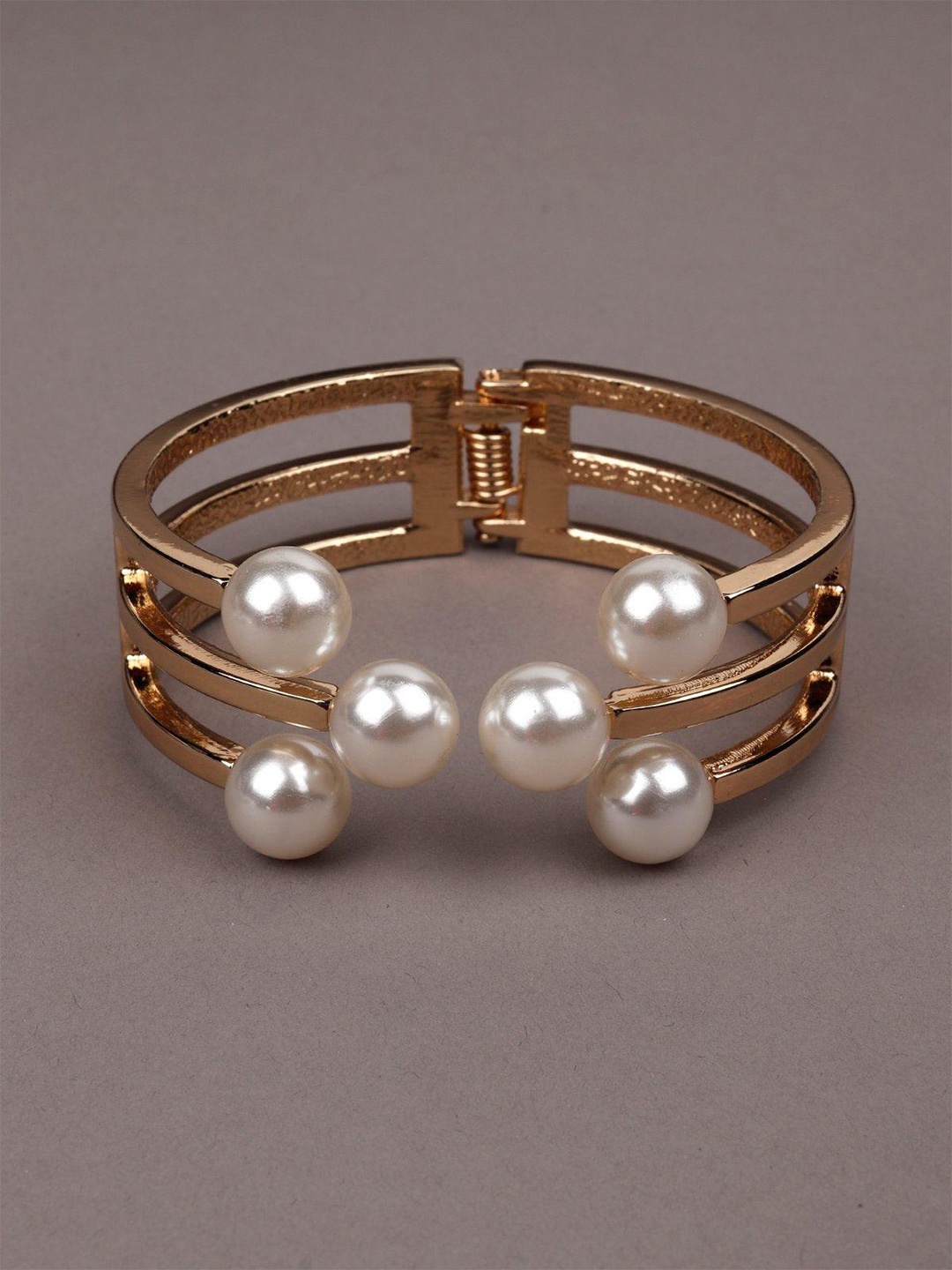 

ODETTE Women Gold-Plated Beaded Cuff Bracelet