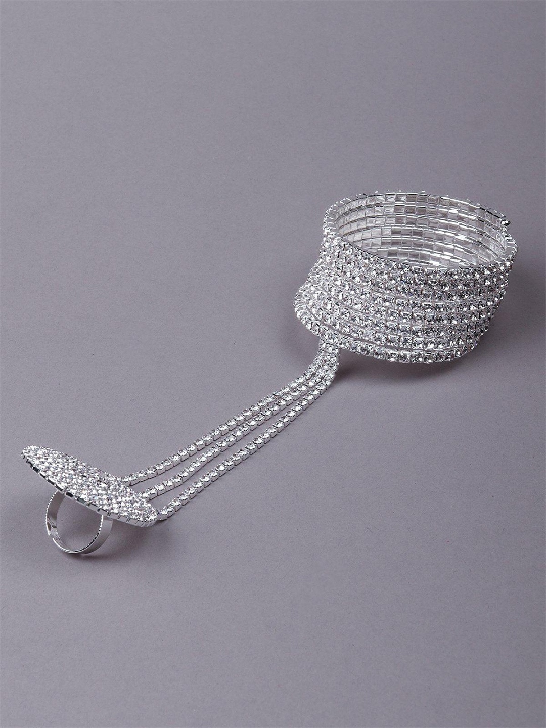 

ODETTE Women Silver-Plated Ring Bracelet