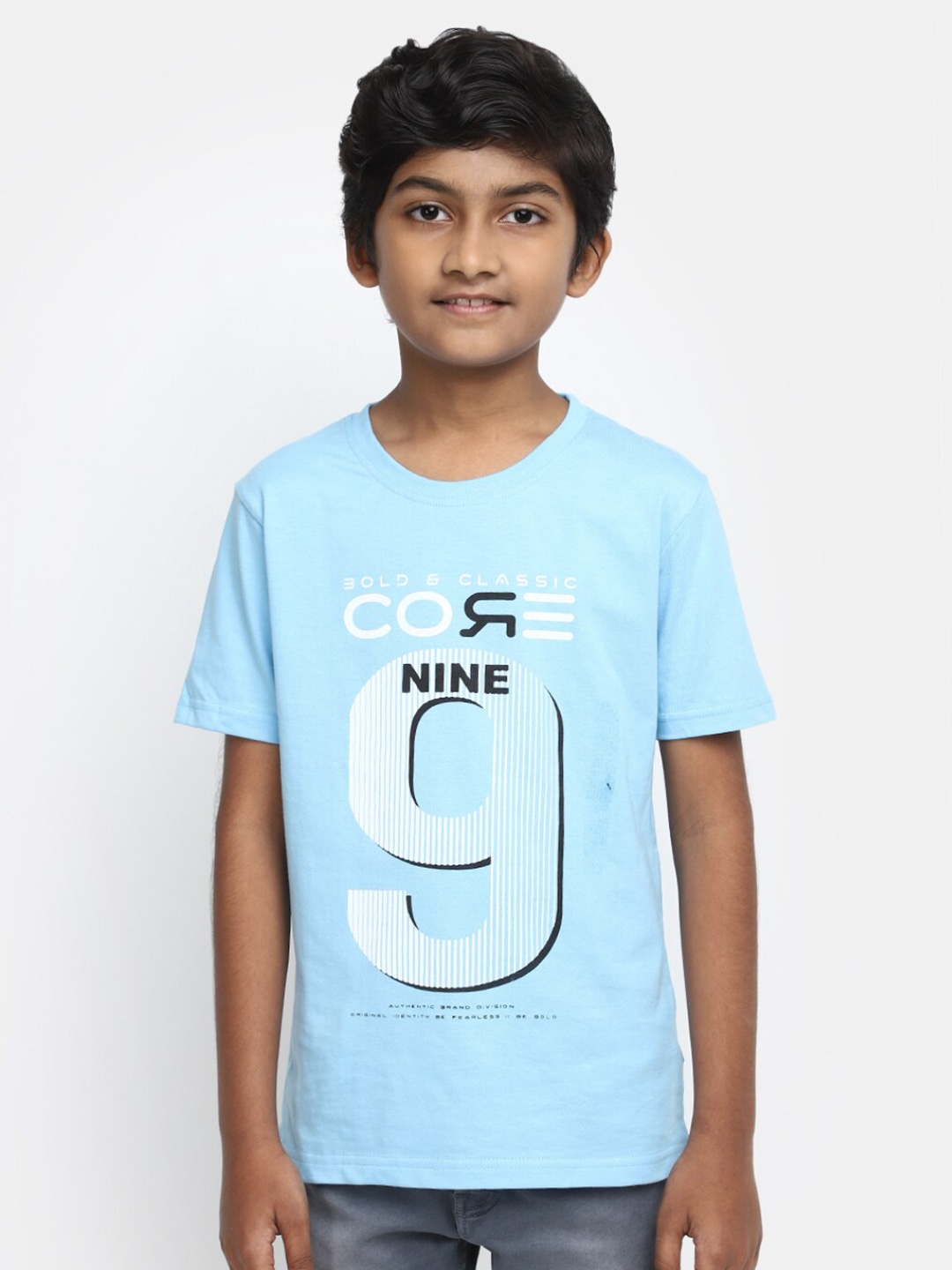 V-Mart Boys Typography Printed Cotton T-Shirt, Blue