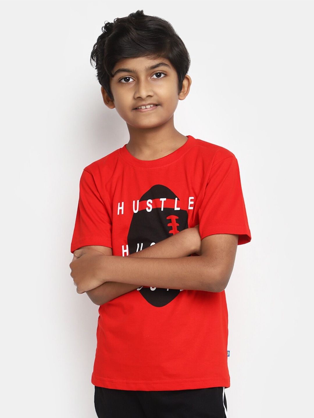 

V-Mart Boys Graphic Printed Cotton Casual T-shirt, Red