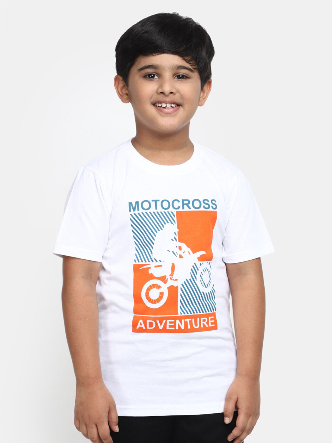 

V-Mart Boys Graphic Printed Cotton Casual T-Shirt, White