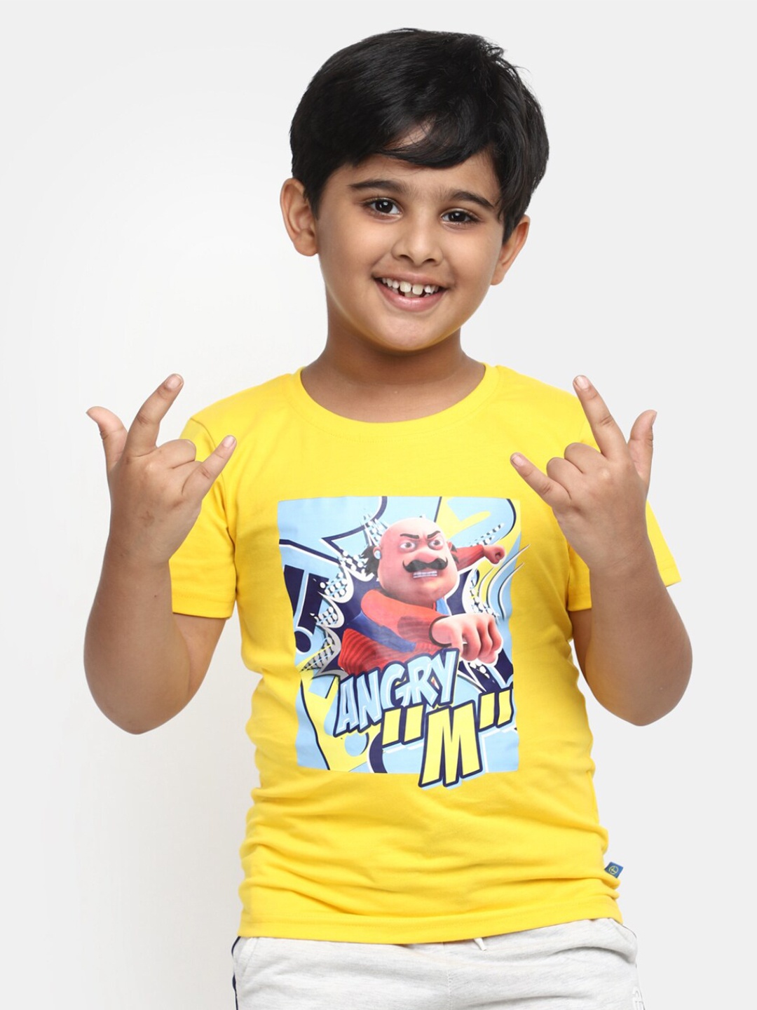 

V-Mart Boys Motu Patlu Printed Cotton T-Shirt, Yellow