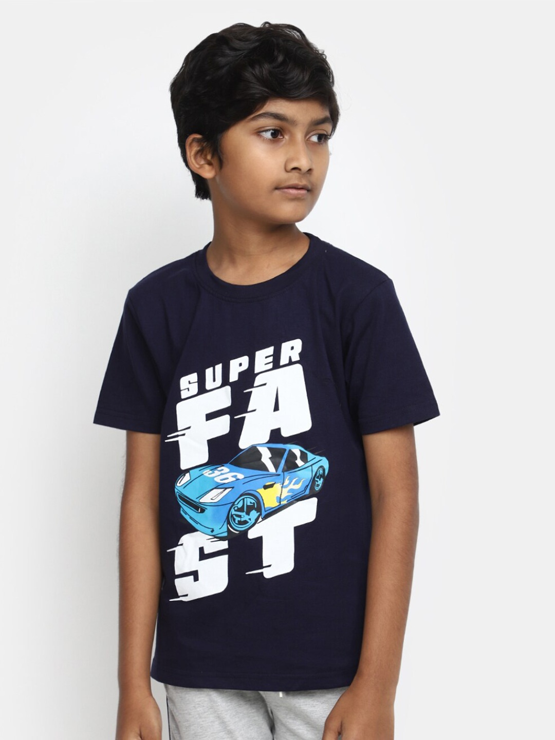 

V-Mart Boys Typography Printed Cotton T-Shirt, Blue