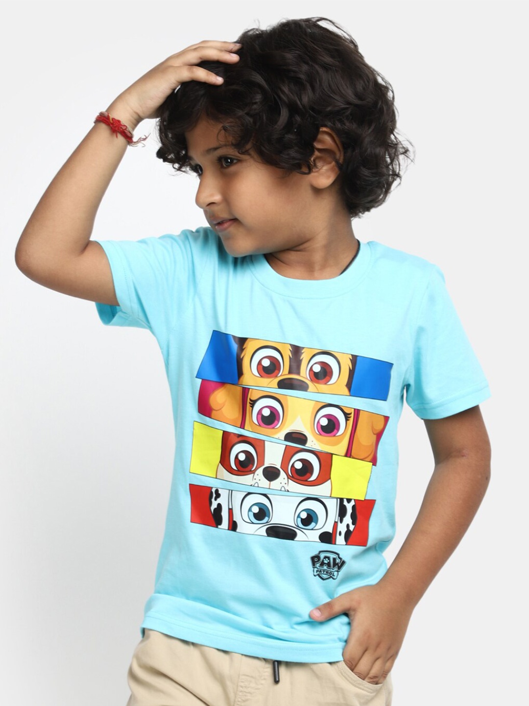 

V-Mart Boys Graphic Printed Round Neck Cotton T-shirt, Blue