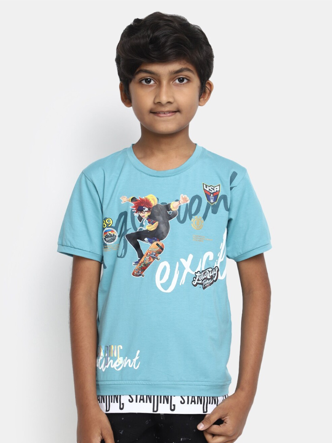 

V-Mart Boys Naruto Printed Cotton T-shirt, Blue