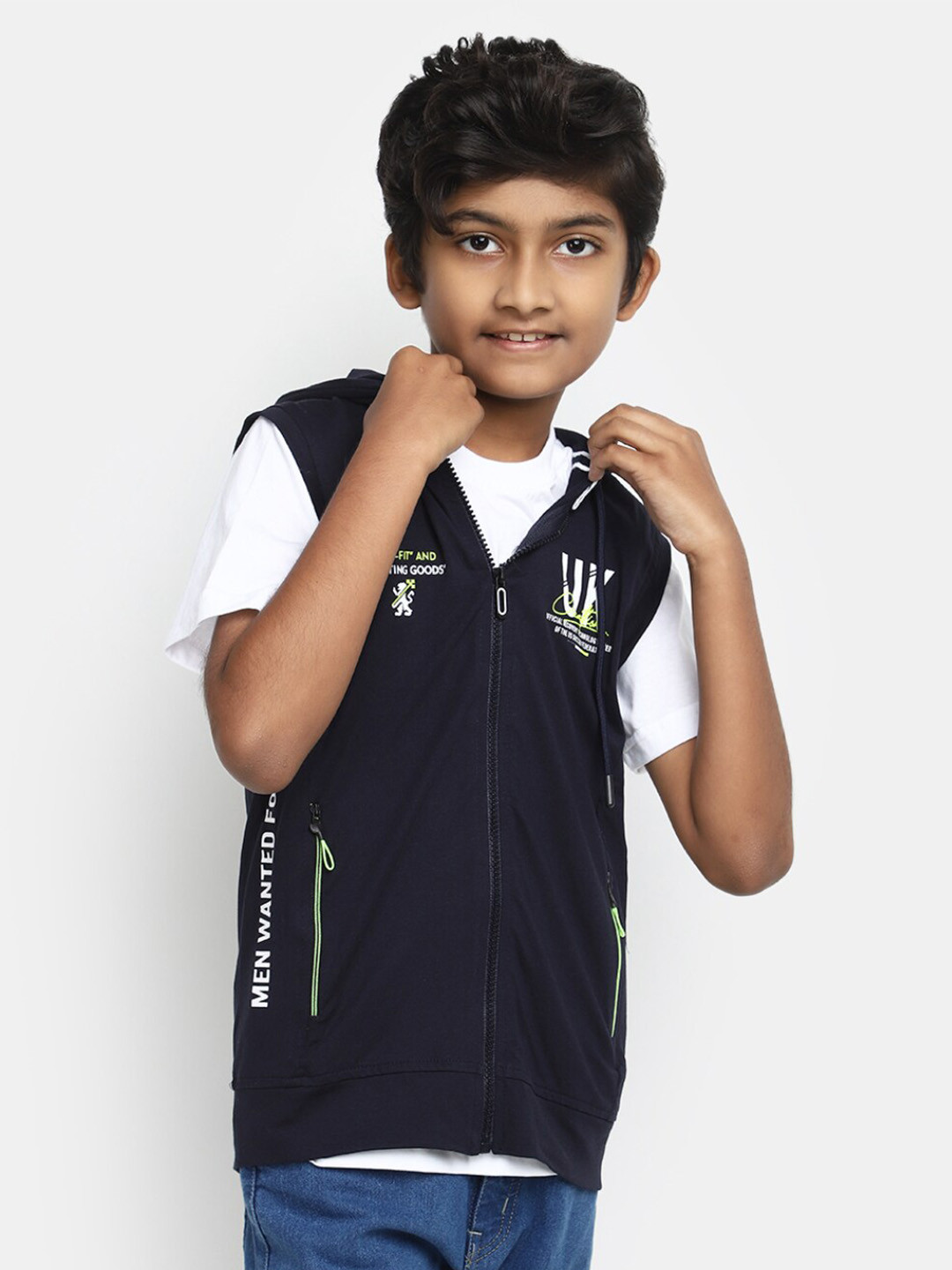 

V-Mart Boys Typography Printed Regular Fit Cotton T-shirt, Blue