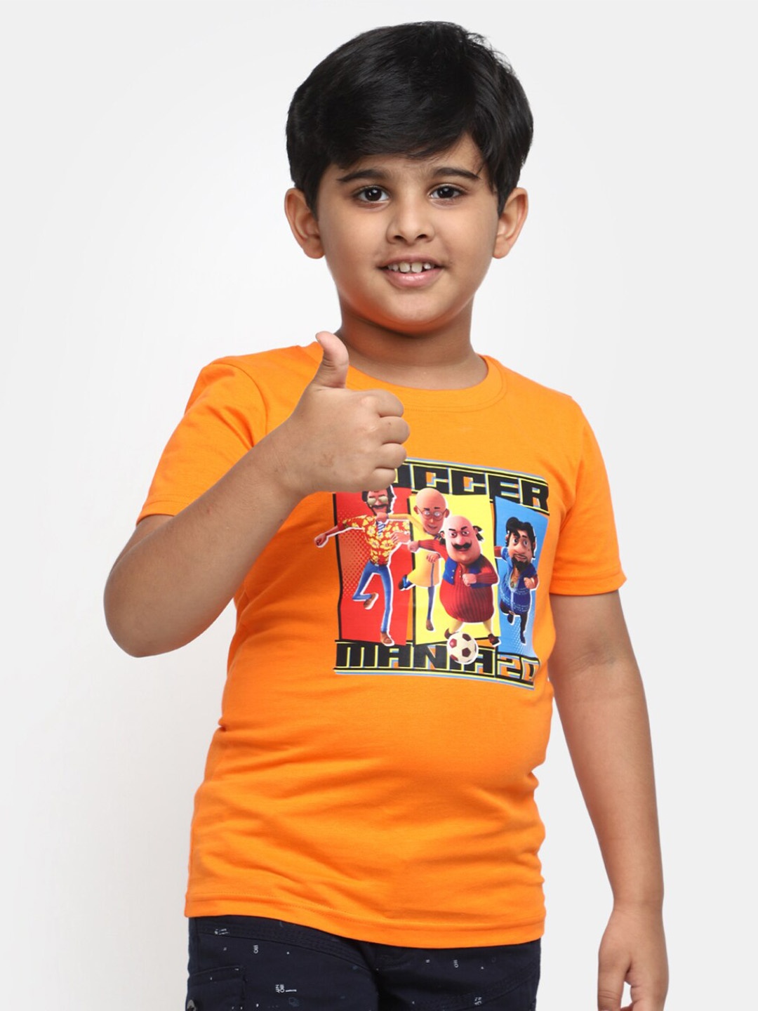 

V-MartBoys Motu Patlu Printed Cotton T-Shirt, Orange