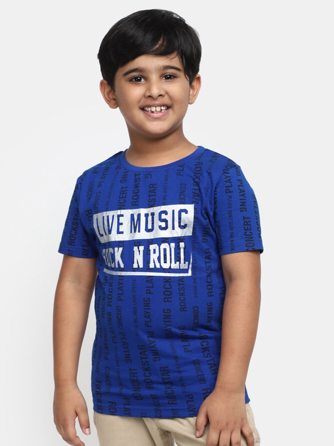 

V-Mart Boys Typography Printed Cotton T-Shirt, Blue