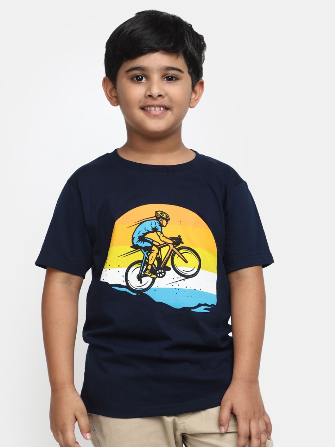 

V-Mart Boys Graphic Printed Cotton Casual T-shirt, Blue