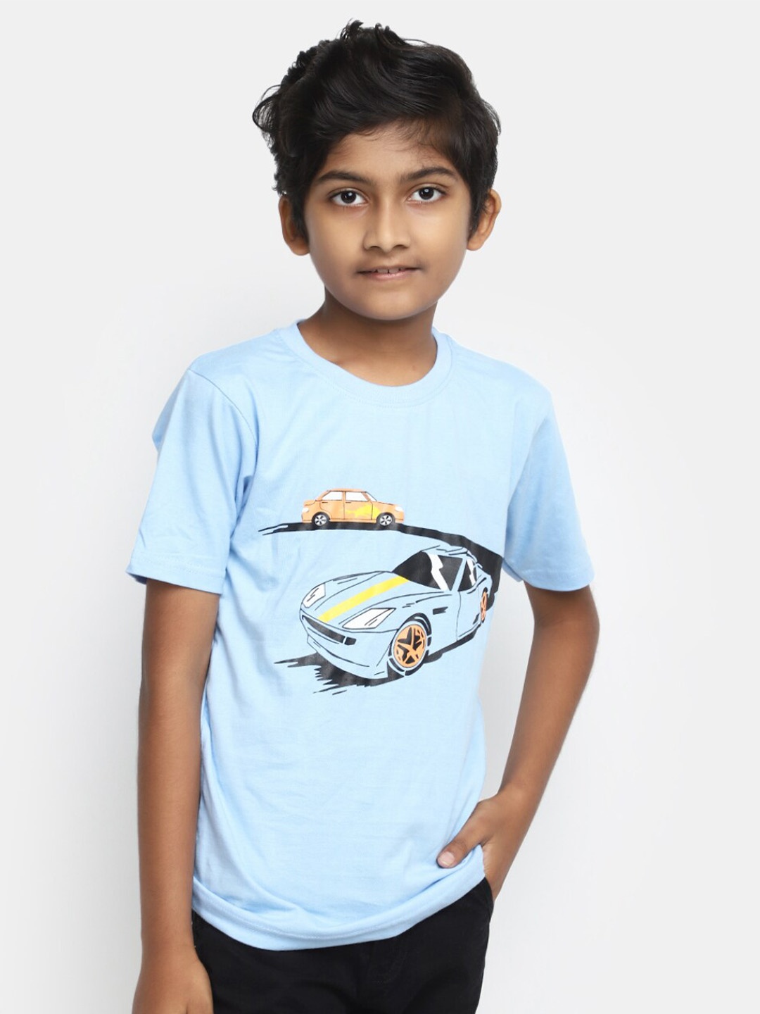 

V-Mart Boys Graphic Printed Cotton T-shirt, Blue