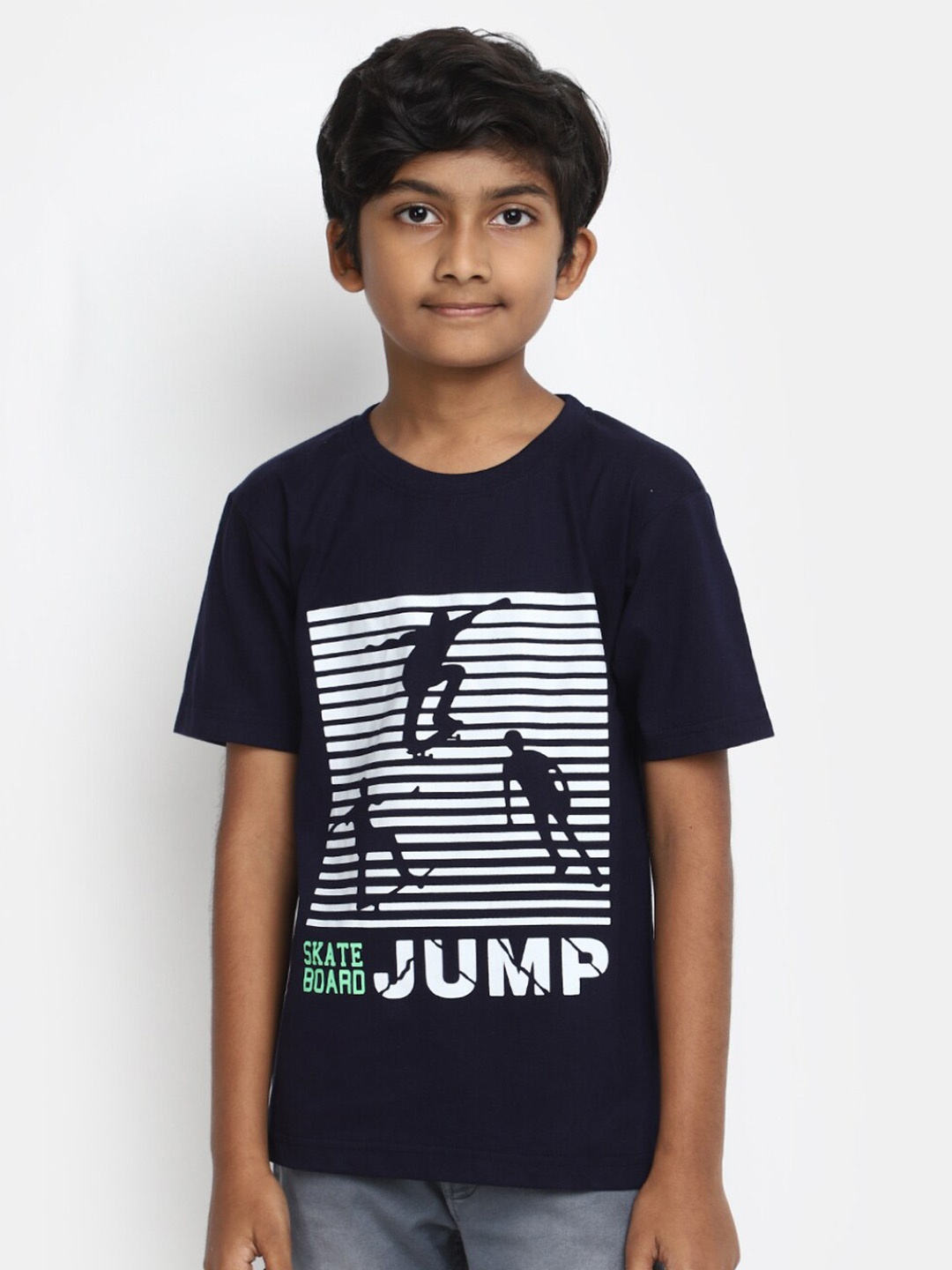 

V-Mart Boys Graphic Printed Round Neck Cotton T-shirt, Blue