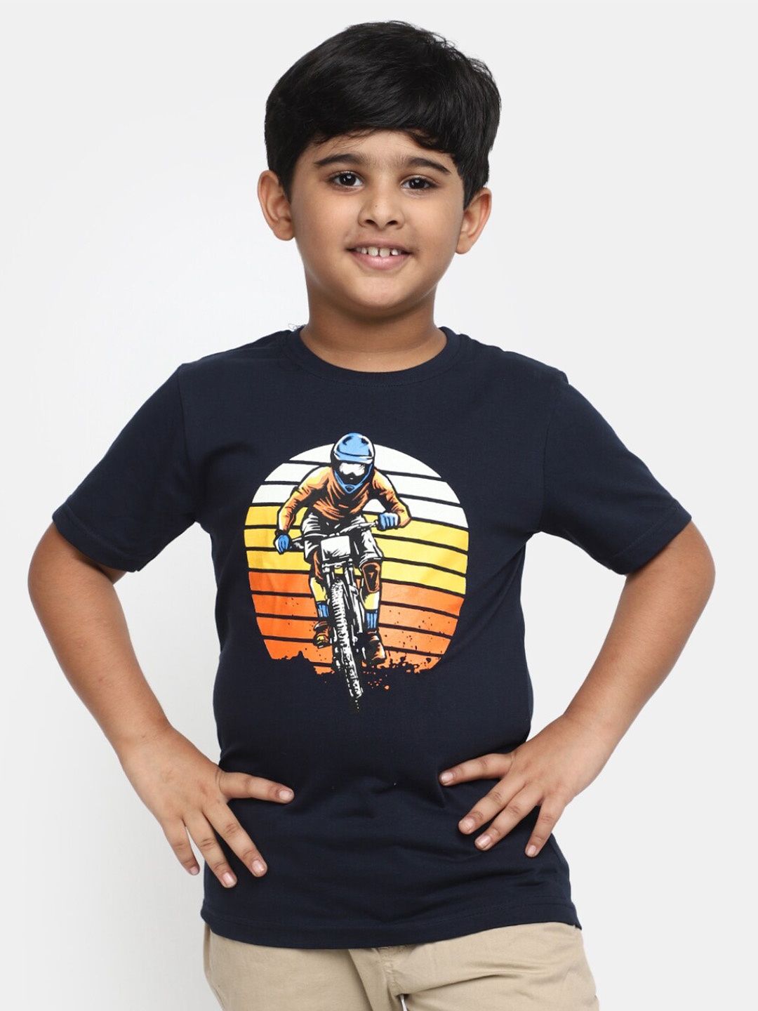 

V-Mart Boys Boys Typography Printed Cotton T-Shirt, Blue