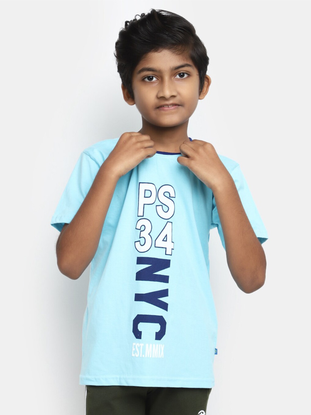 

V-Mart Boys Typography Printed Cotton Casual T-shirt, Blue